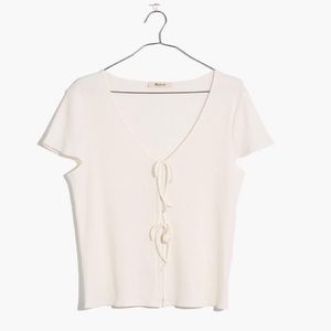 Madewell Ribbed Bow-front Tee